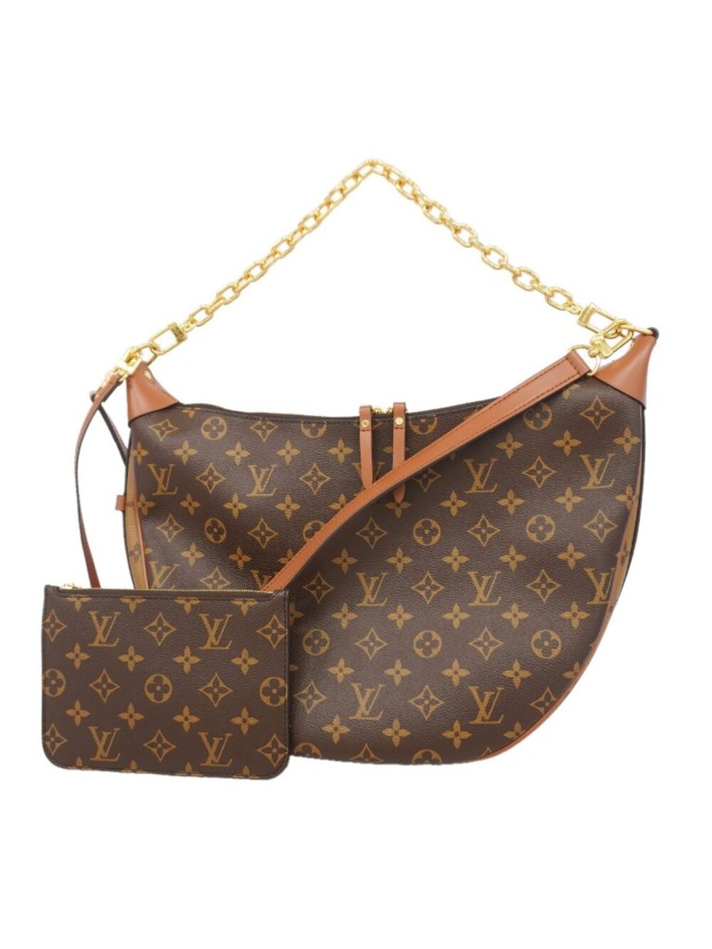 Louis Vuitton Handbag Monogram Reverse Loop Hobo Brown 2-Way